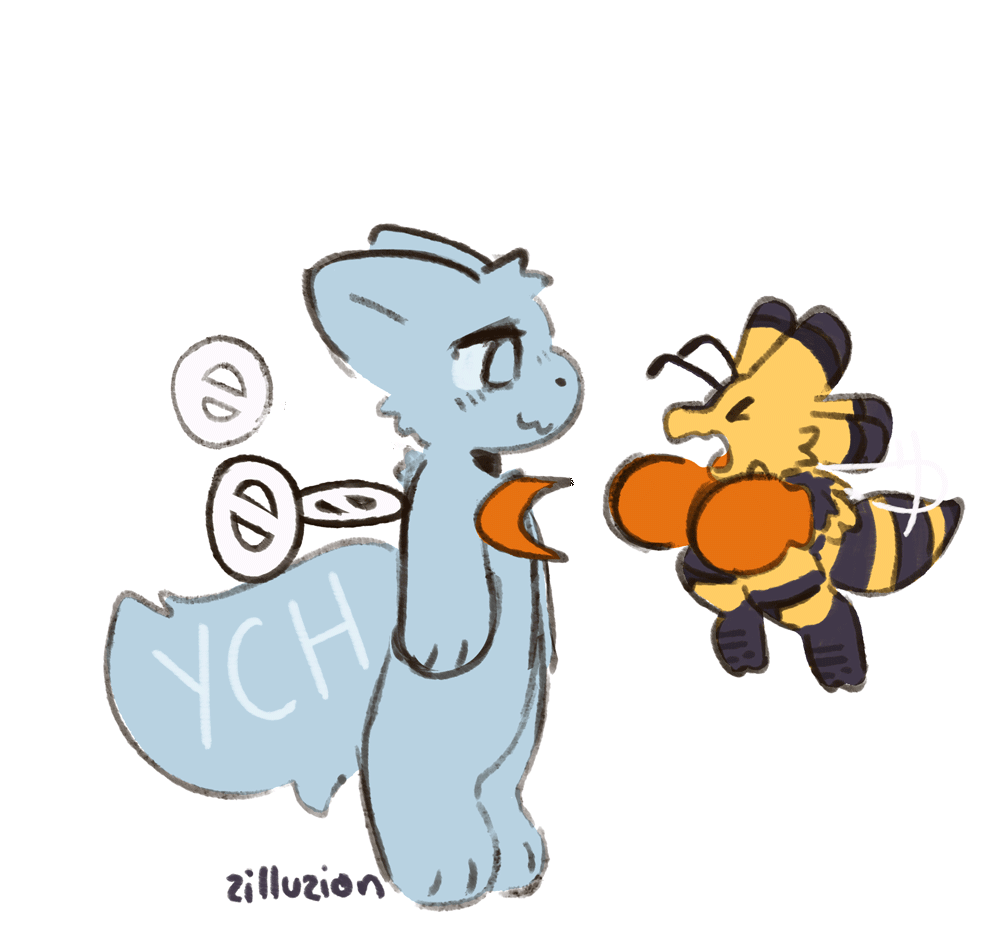 for goofball, sticker doodle + animation, extra YCH character